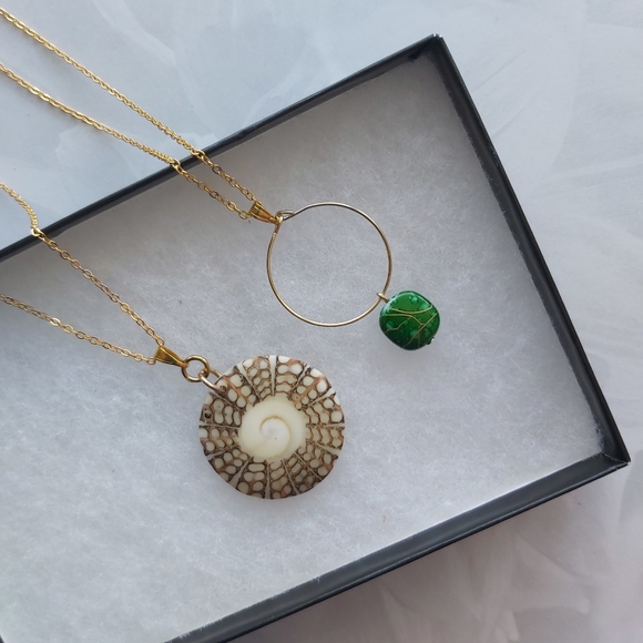 Jewelry - 2 Pendants with Gold Tone Chain